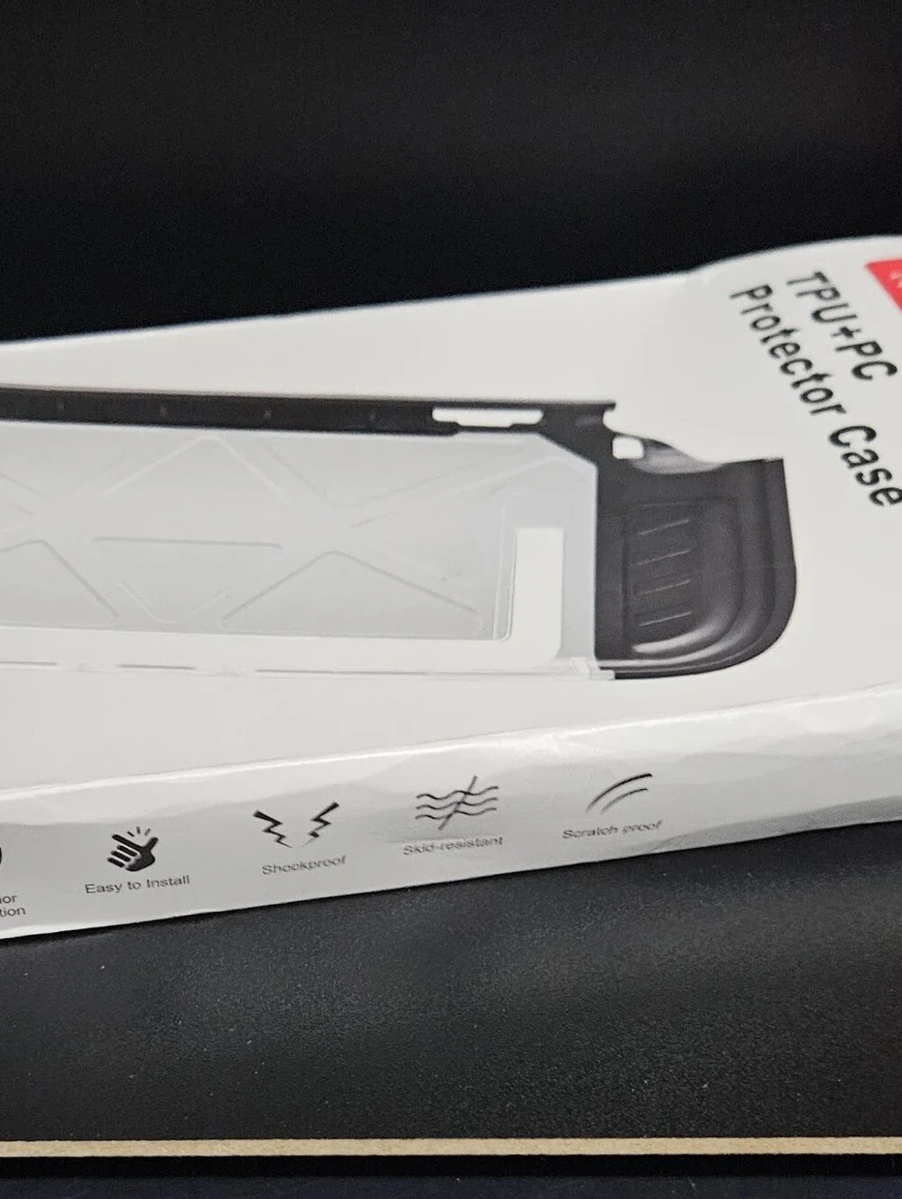 TPU+PC Protector Case - White with Black Accents